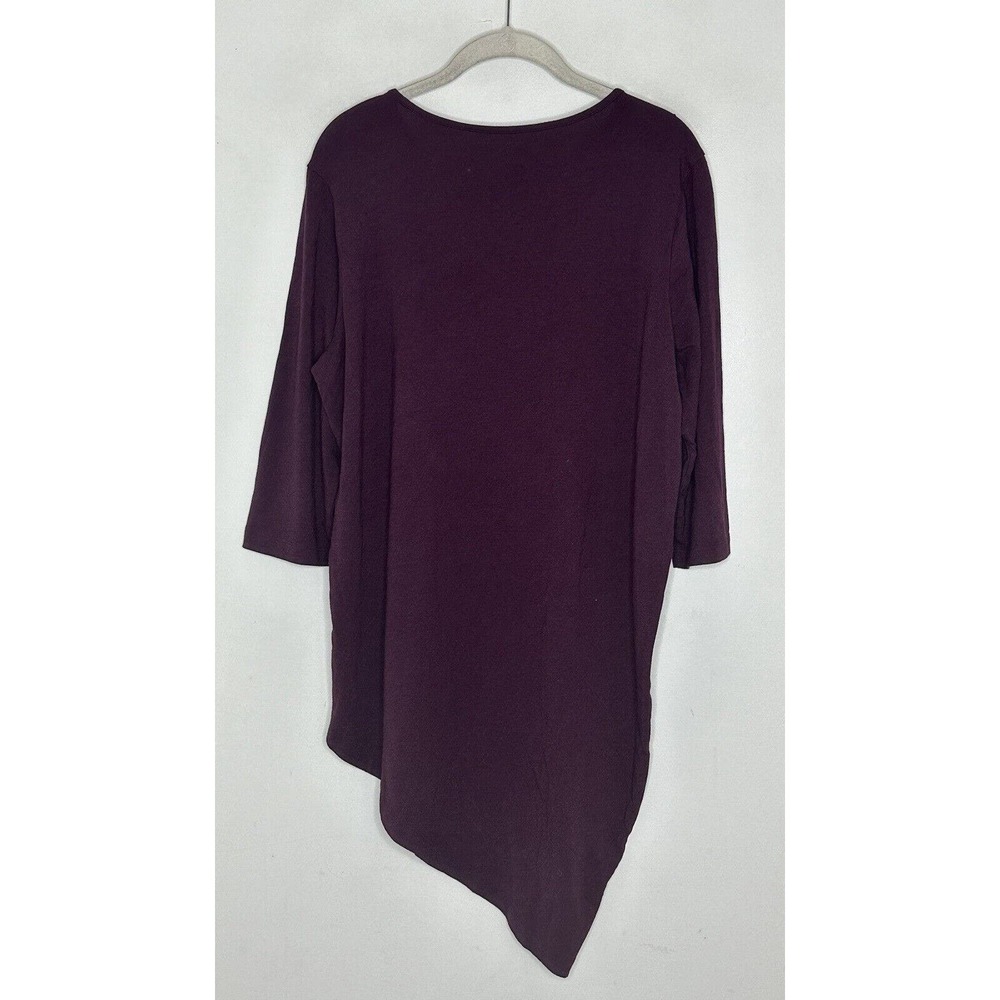 Universal Standard Top Women Purple Asymmetrical Tunic 3/4 Sleeve Scoop Sz 14/16 - Picture 5 of 6
